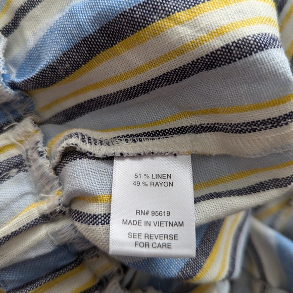 Women's Cropped Linen Blend Striped Pants Size XL - Picture 8 of 8